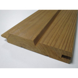 LAME DE BARDAGE CLIN PROFIL FAUX CLAIRE VOIE 27X145MM LONGUEUR 3.90M TRAITE CLASSE 4 MARRON