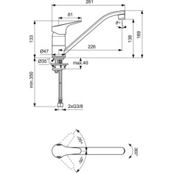 ULYSSE MITIGEUR EVIER C3 CHR