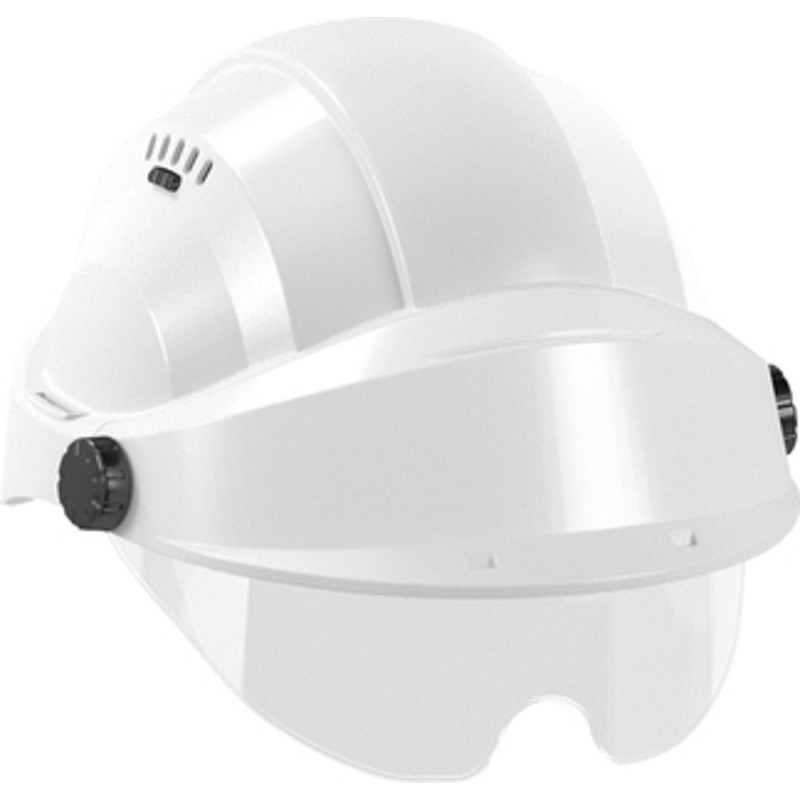 CASQUE CHANTIER ORIZON BLANC VISIERE BLANCHE AVEC LUNETTE