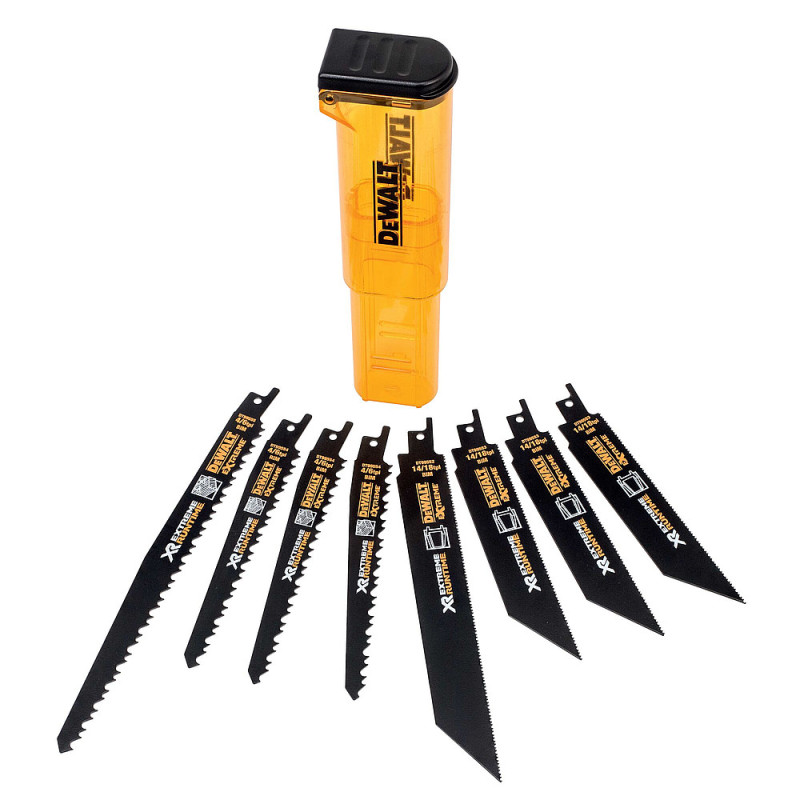 Coffret 8 lames de scie sabre XR Runtime - coupe du bois et du métal 152-230 mm