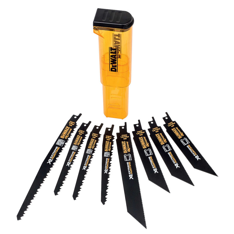 Coffret 8 lames de scie sabre XR Runtime - coupe du bois et du métal 152-230 mm
