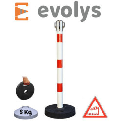 POTEAU BALISAGE LESTE PVC 1M SOCLE DE 6KK