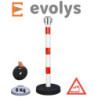 POTEAU BALISAGE LESTE PVC 1M SOCLE DE 6KK