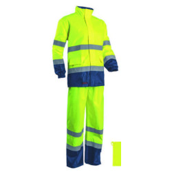 ENSEMBLE DE PLUIE HAUTE VISIBILITE JAUNE-MARINE XL classe 3