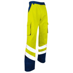 PANTALON HAUTE VISIBILITE PROTEC T40 JAUNE-BLEU