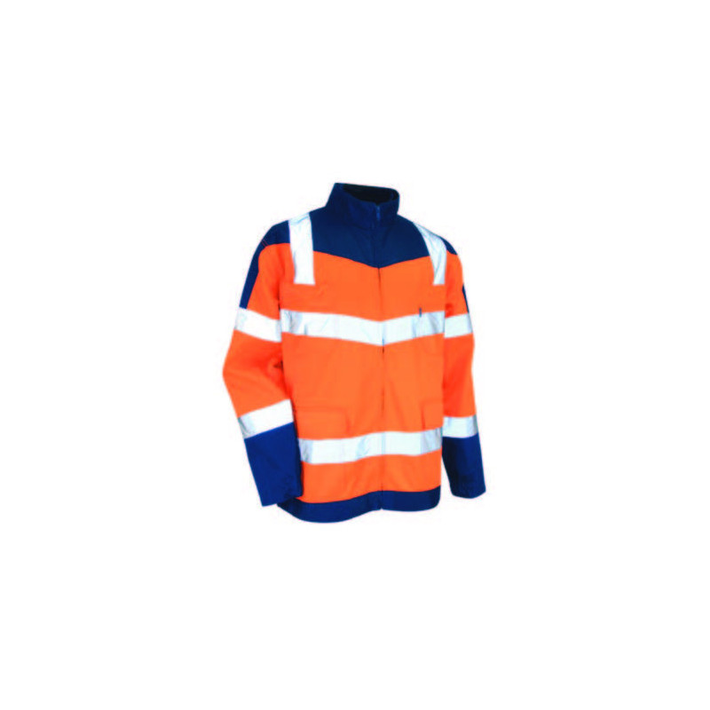 BLOUSON HAUTE VISIBILITE URGENCE XL ORANGE-BLEU