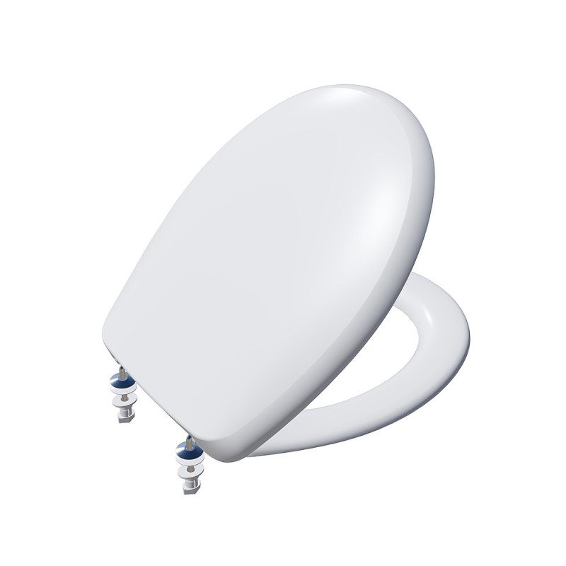 Abattant ORLY 2 blanc avec charnières inox polypropylène 1.25kg
