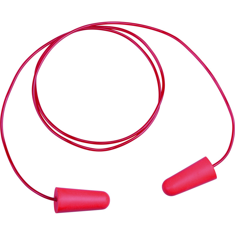 Boîte distributrice de 200 paires de bouchons d’oreilles avec cordelette plastique.en PU-SNR37dB