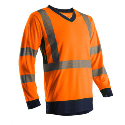 T-shirt haute visibilité orange manche longue.XL classe 3