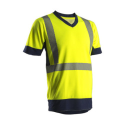 T-shirt haute visibilité jaune manche courte . L classe 2