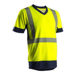 T-shirt haute visibilité jaune manche courte . M classe 2