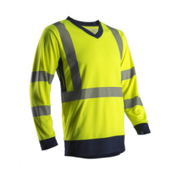 T-shirt haute visibilité jaune manche longue. L classe 3