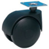 ROULETTE JUMELEE  PLATINE-50MM