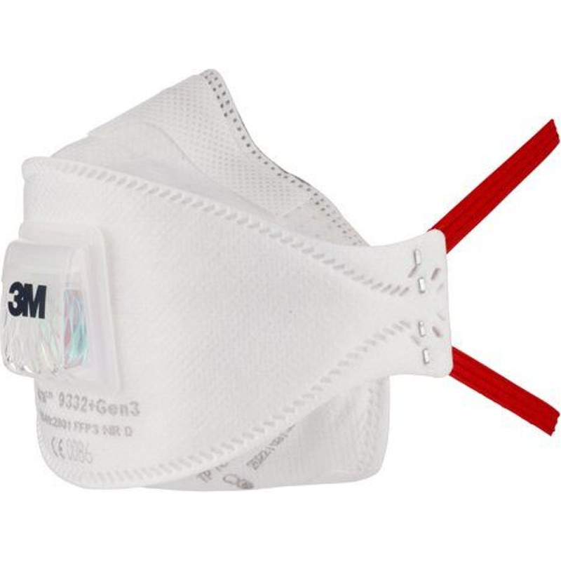 MASQUE ANTIPOUSSIERE PLIABLE FFP3 X10 AURA 9332+ GEN3 AVEC VALVE