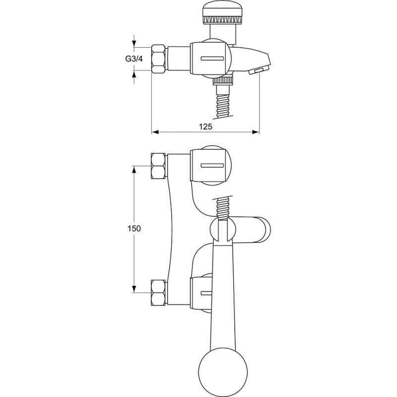 ULYSSE B-DOUCHE MURAL SS RAC