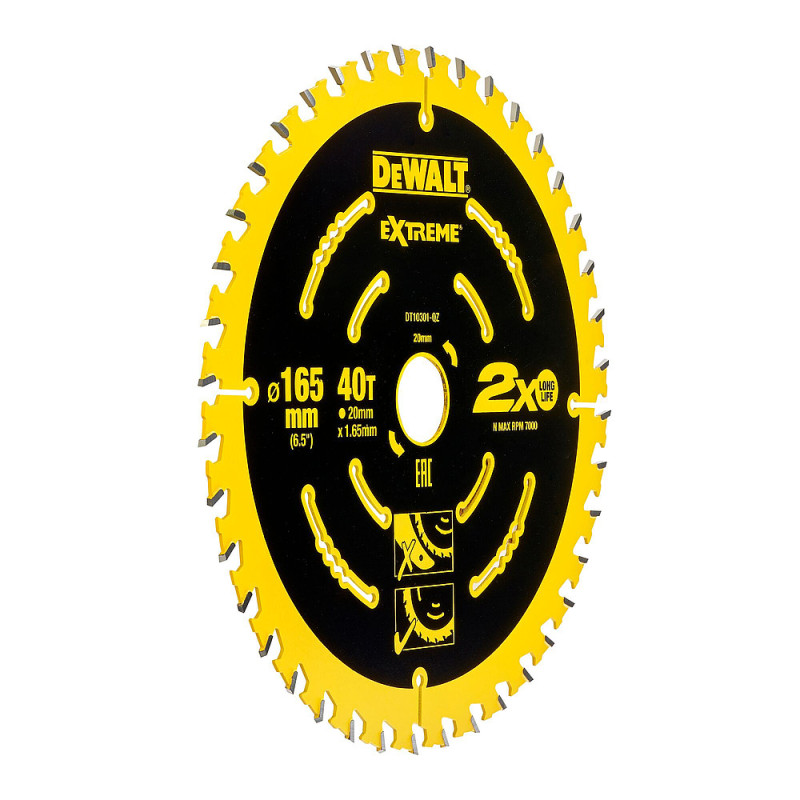 Lame de scie circulaire portative Extreme 165x20mm. 40 dents