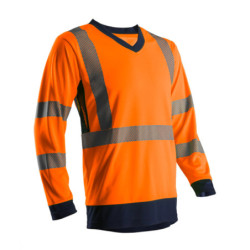 T-shirt haute visibilité orange  manche longue. XXL classe 3