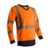 T-shirt haute visibilité orange  manche longue. XXL classe 3