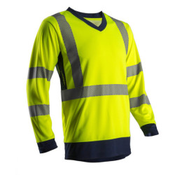 T-shirt haute visibilité jaune manche longue. XL classe 3