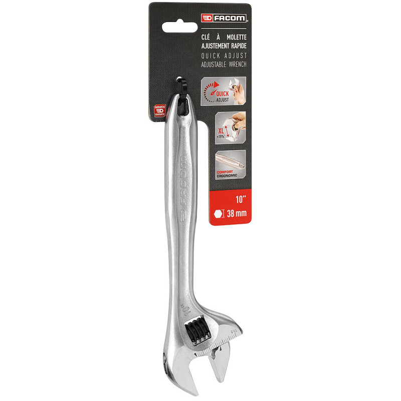 Clé à molette à ajustement rapide. manche métal 10" - FACOM 101.10PB