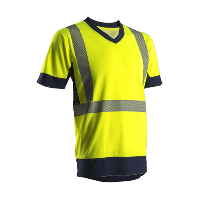 T-shirt haute visibilité jaune manche courte . XL classe 2