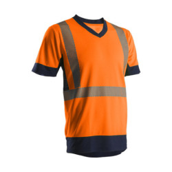 T-shirt haute visibilité orange manche courte . L classe 2