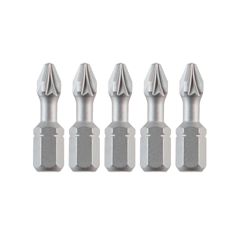 Boîte 5 embouts de vissage - qualité torsion - Embout Pozidriv - 25 mm - PZ3