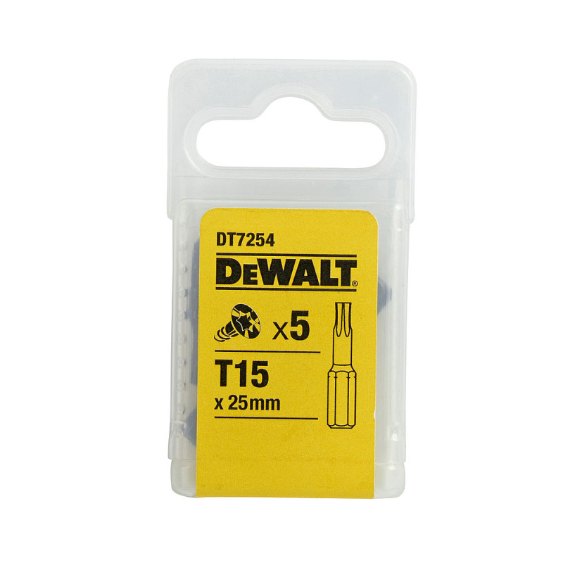 Boîte 5 embouts de vissage - qualité torsion - TORX 25 mm - T15