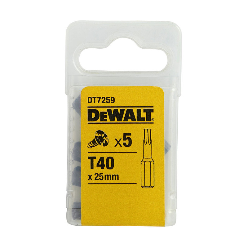 Boîte 5 embouts de vissage - qualité torsion - TORX 25 mm - T40