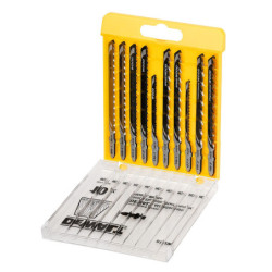 Coffret de 10 lames de scie sauteuse bois attache en T