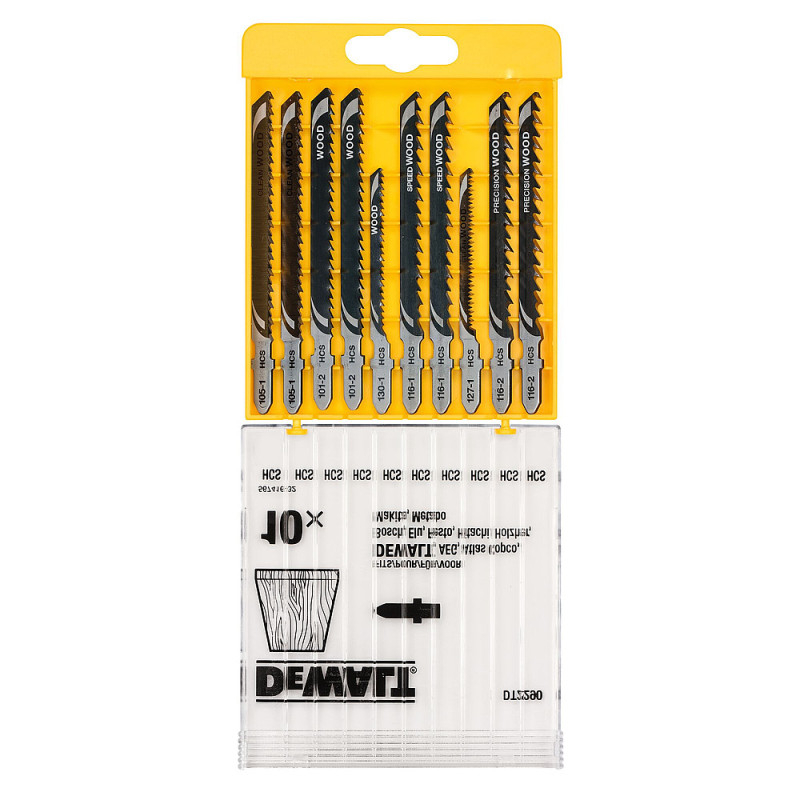 Coffret de 10 lames de scie sauteuse bois attache en T