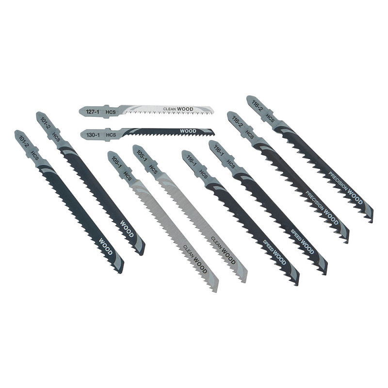 Coffret de 10 lames de scie sauteuse bois attache en T