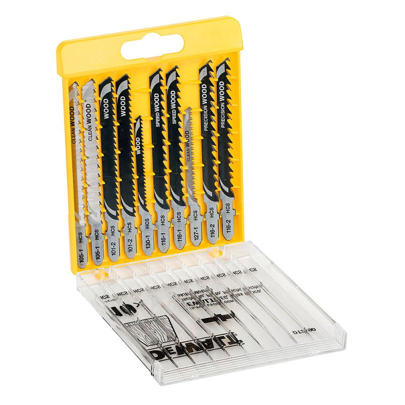 Coffret de 10 lames de scie sauteuse bois attache en T