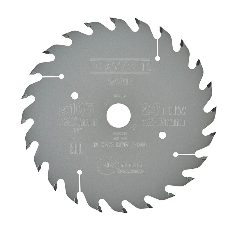 Lame de scie circulaire 160x20 mm. 24 dents. ATB-tronçonnage. angle d'attaque 25
