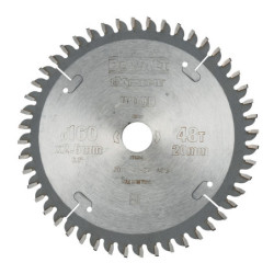 Lame scie circulaire 160x20mm. 48 dents. ATB-coupe très fine. angle d'attaque -5