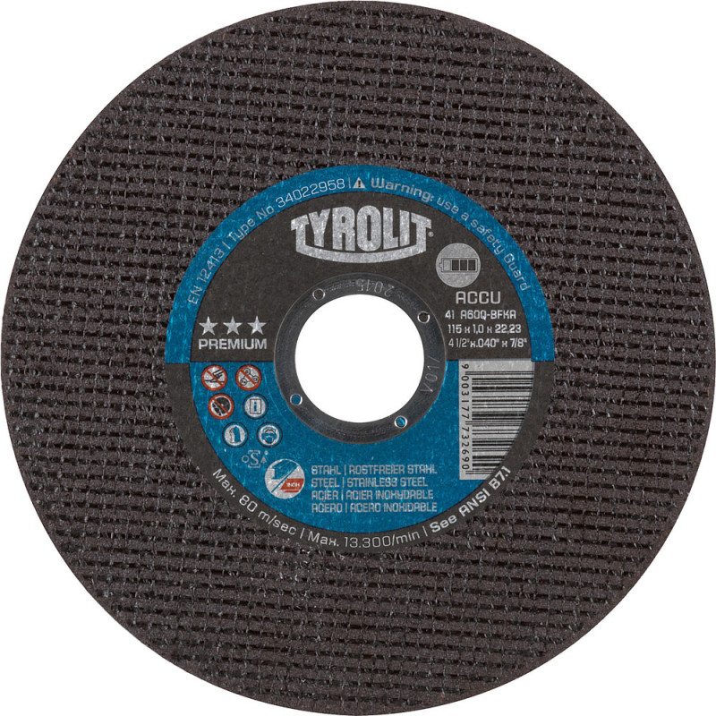 Disque à tronçonner 41F 125x1x22.23 A60Q-BFKA