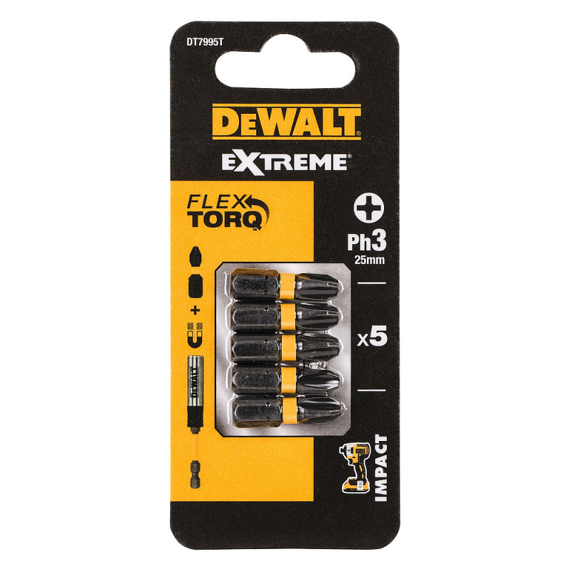 Boîte 5 embouts de vissage Extreme Impact Torsion - Embout Impact Torsion Philips - 25 mm - PH3