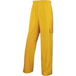 PANTALON DE PLUIE JAUNE TAILLE XL - SUPPORT POLYESTER ENDUIT SEMI PU