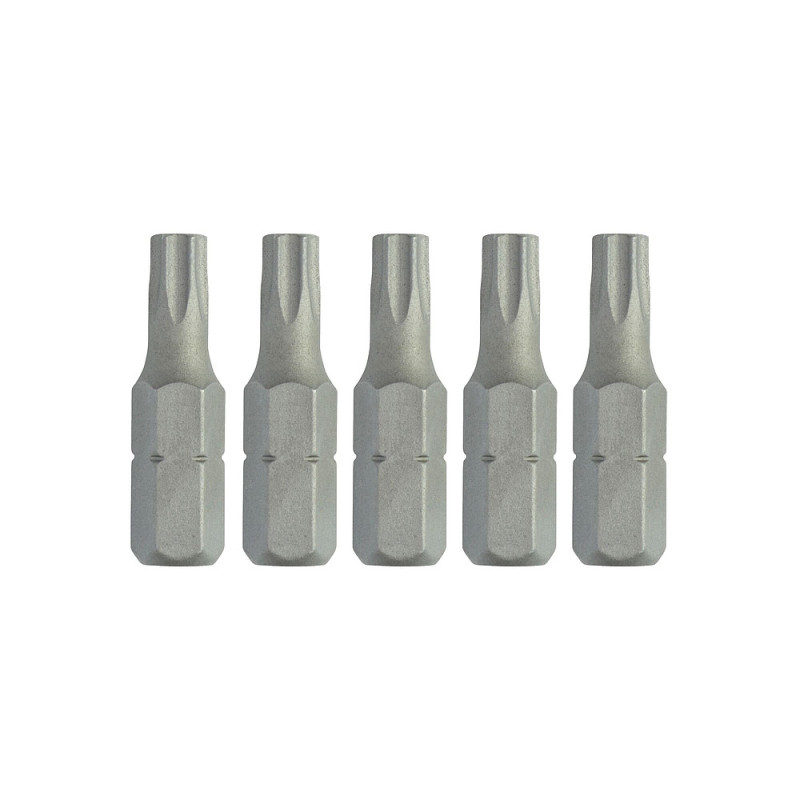 Boîte 5 embouts de vissage - qualité torsion - TORX 25 mm - T25