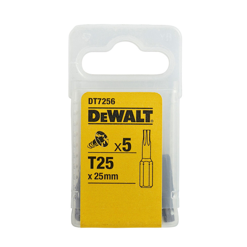 Boîte 5 embouts de vissage - qualité torsion - TORX 25 mm - T25