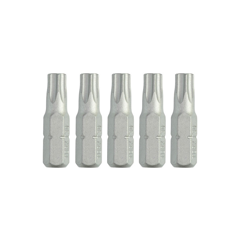 Boîte 5 embouts de vissage - qualité torsion - TORX 25 mm - T30