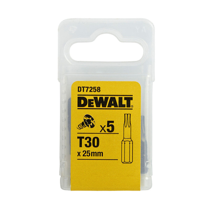 Boîte 5 embouts de vissage - qualité torsion - TORX 25 mm - T30