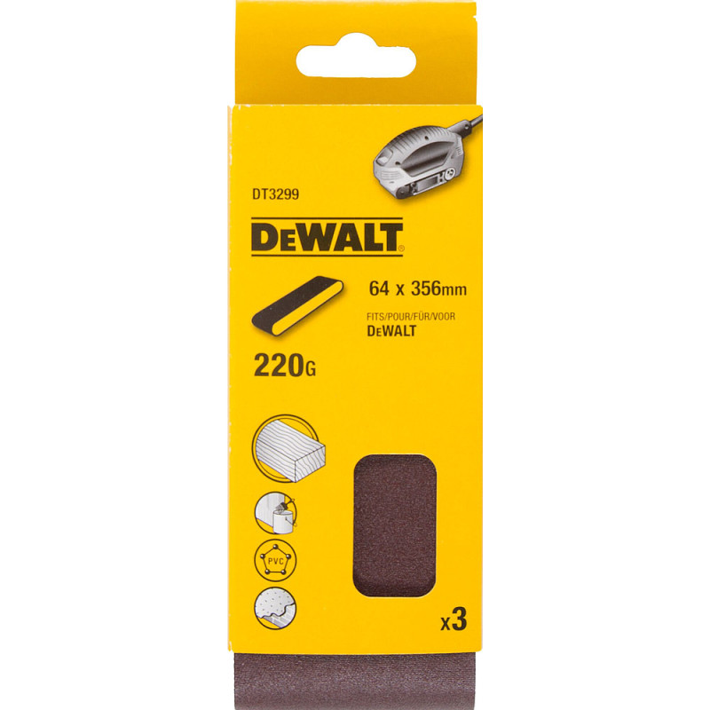 Abrasif pour ponceuses à bande compacte grain 220 64 x 356 mm