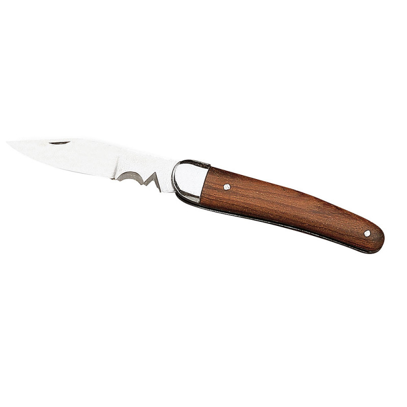 Couteau électricien avec dénudeur 180mm - manche bois - 2 encoches - FACOM 840.1