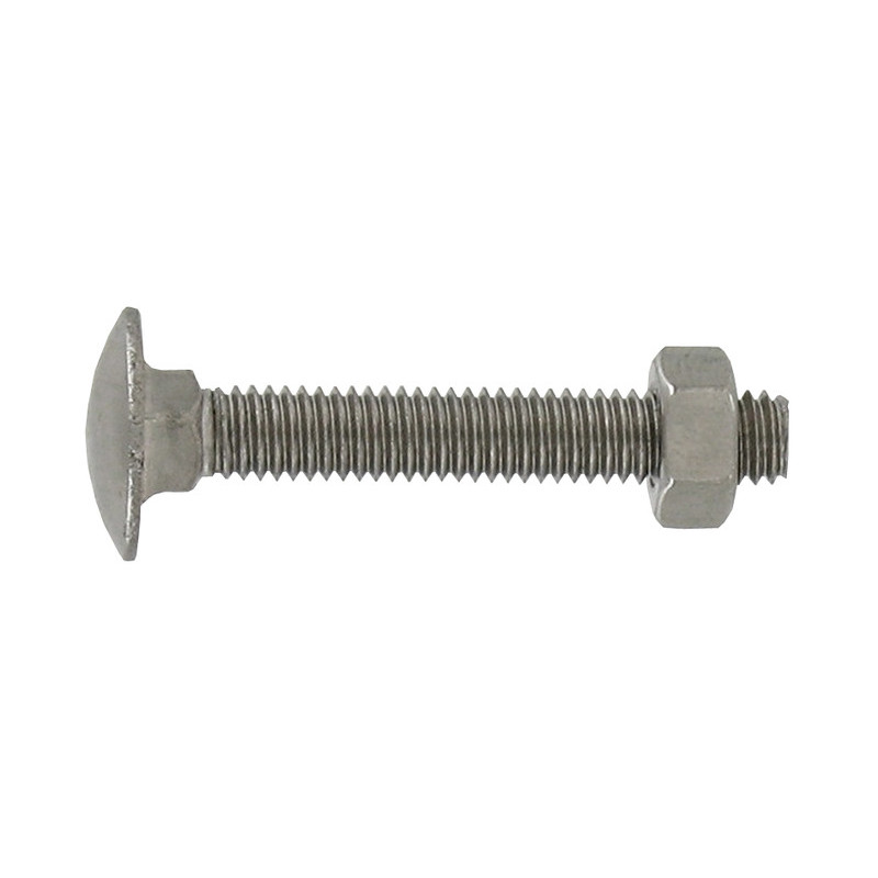 Boulon tête ronde collet carré inox A2 6x70 - coque x15