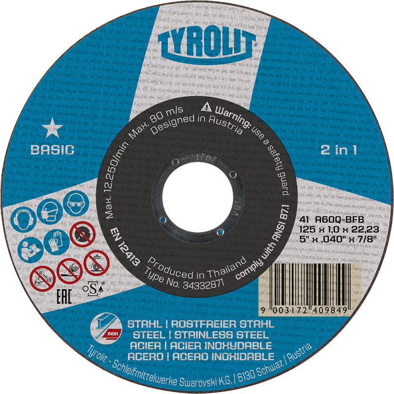 Disque à tronçonner 41C 230x2x22.23 A30Q-BFB