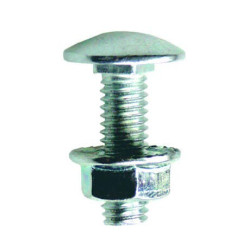 Boulon tête ronde collet carré 10x60 mm Acier Zingué Boite x 50 VYNEX