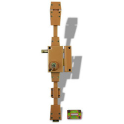 SERRURE APPLIQUE 3 POINTS A2P• TIRAGE BRONZE DROITE