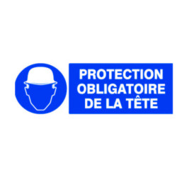 PLAQUE CASQUE DE PROTECTION OBLIGATOIRE 330x200MM