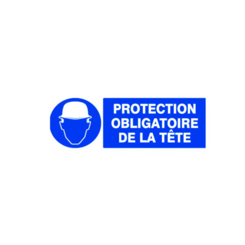 PLAQUE CASQUE DE PROTECTION OBLIGATOIRE 330x200MM
